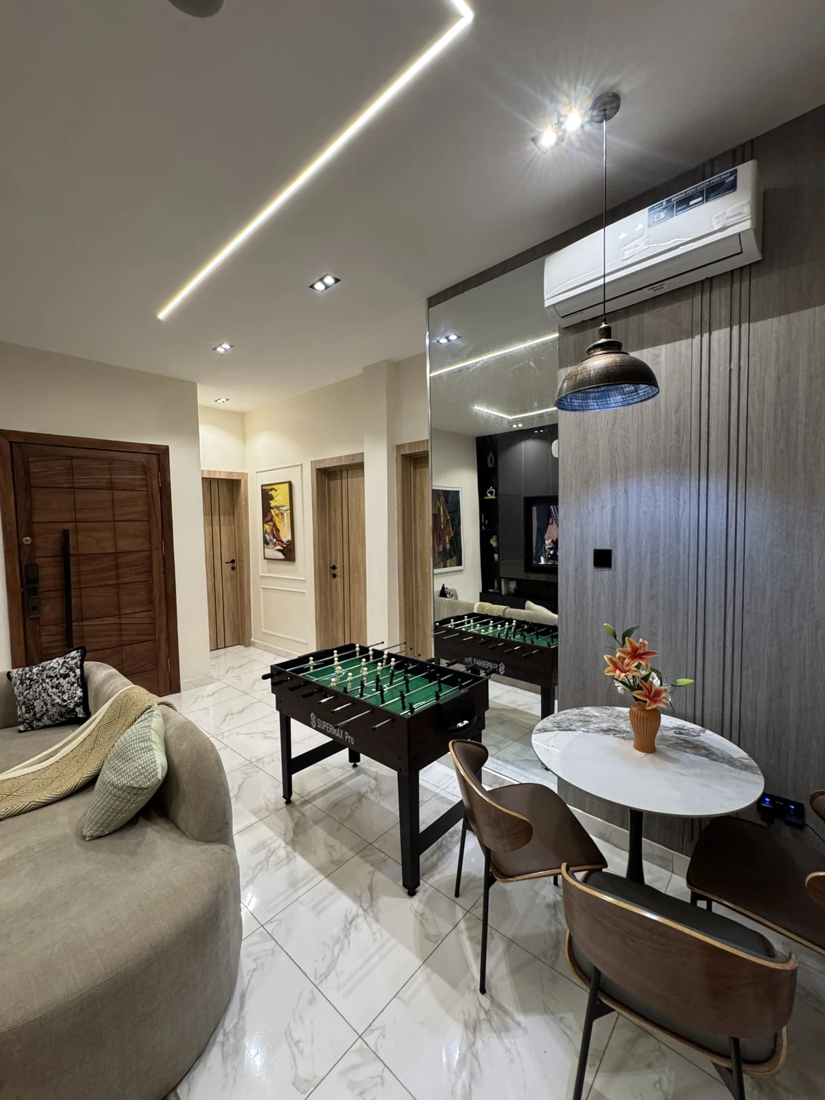 Veyra — dining corner and table football, view 210