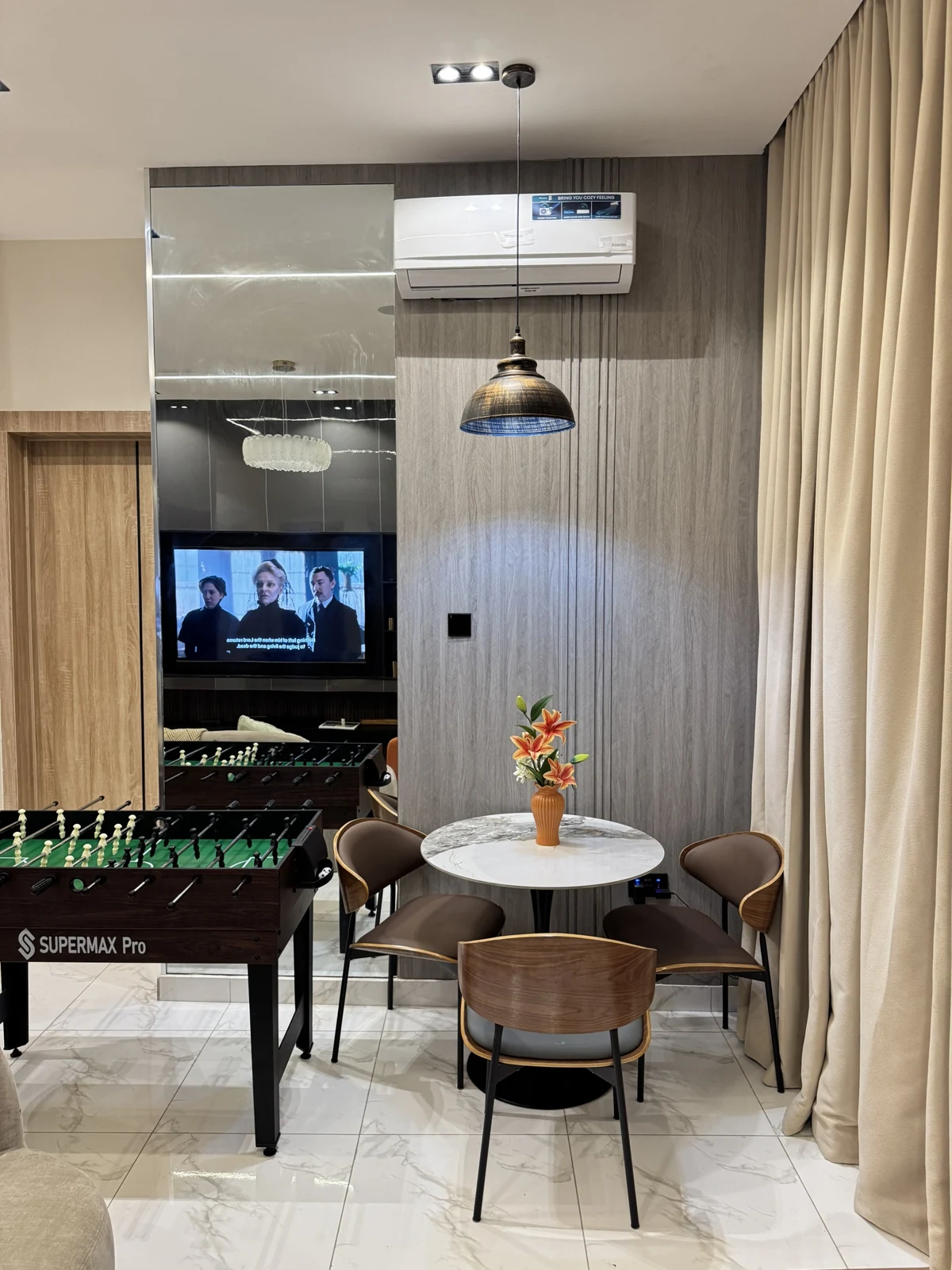 Veyra — dining corner and table football, view 212